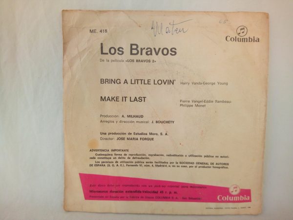 Los Bravos: Bring A Little Lovin | Los Bravos records | vinnyl records Rock Barcelona @VINITROLA: RECORDS STORES BARCELONA, pop-rock vinyl records shop Barcelona