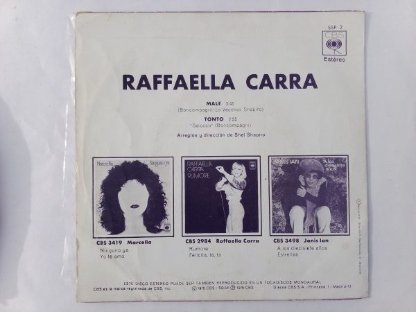 Raffaella Carra: Male, Raffaella Carra, Vinyl records Raffaella Carra, compra venta discos de vinilo Barcelona, Vinyl records Italian Music, Vinyl records Disco, Barcelona Vinyl records