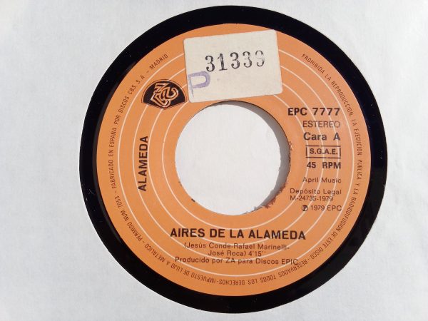 Alameda: Aires De La Alameda, Vinyl Records Alameda, Alameda Spanish Band, Compra venta discos de vinilo Barcelona, Vinyl Records Spanish Rock, Vinyl Records Progressive Rock, Vinyl Records Barcelona, Buying and selling Vinyl Records