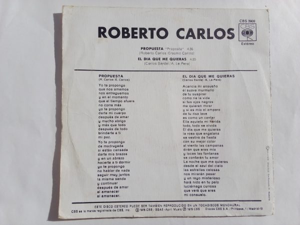 Roberto Carlos: Propuesta, Roberto Carlos, Vinyl Records Roberto Carlos, Compraventa discos de vinilo Barcelona, Vinyl Records Barcelona, Latinamercan Music Vinyl Records, Latin Popular Vinyl Records, Shop Vinyl Records Barcelona
